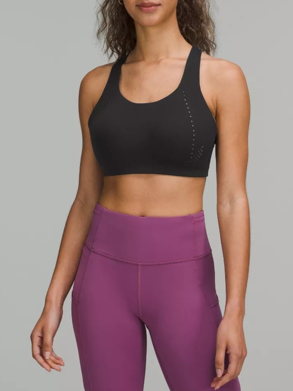 Lululemon AirSupport Black Racerback Sports Bra Size 34D